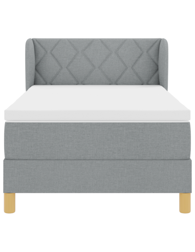 Letto a molle con materasso Grigio chiaro 100 x 200 cm Tessuto