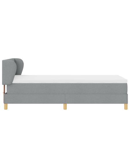 Letto a molle con materasso Grigio chiaro 100 x 200 cm Tessuto
