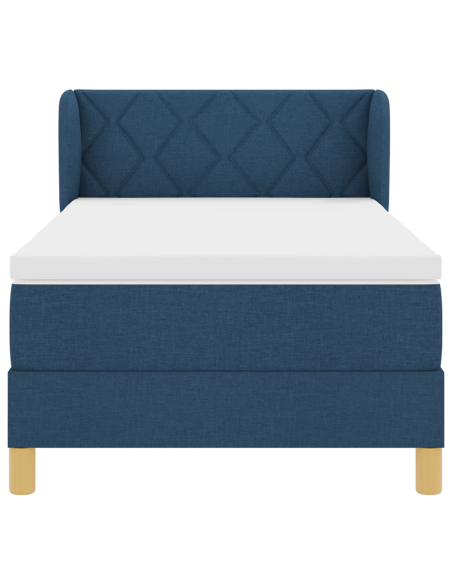 Letto a Molle Blu con Materasso, 100x200 cm, Tessuto