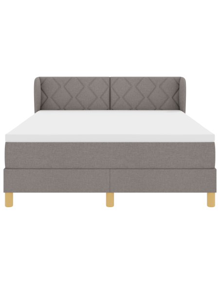 Letto Contenitore con Materasso in Tortora, 140x190 cm, Tessuto