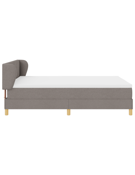 Letto Contenitore con Materasso in Tortora, 140x190 cm, Tessuto