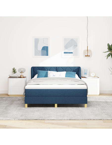 Letto a Box con Materasso - Blu, 140x190 cm, Tessuto
