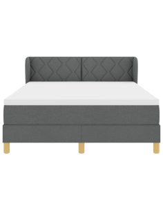 Letto a molle con materasso Grigio scuro 140 x 200 cm Tessuto 2