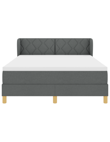 Letto a molle con materasso Grigio scuro 140 x 200 cm Tessuto