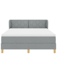 Letto a molle con materasso Grigio chiaro 160 x 200 cm Tessuto 2