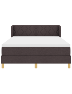 Letto a molle con materasso Marrone Scuro 160 x 200 cm Tessuto 2