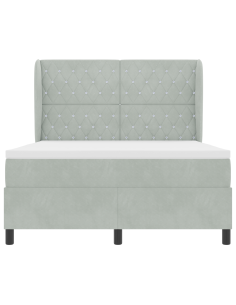 Letto a molle Grigio chiaro 200 x 140 cm Poliestere 2