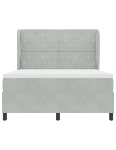 Letto a molle Grigio chiaro 200 x 140 cm Poliestere