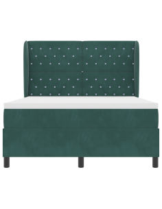 Letto a molle con materasso Verde Scuro 200 x 140 cm Poliestere 2