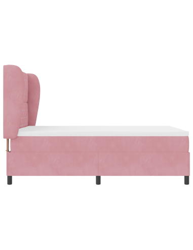 Letto a molle con materasso Rosa 200 x 140 cm Poliestere