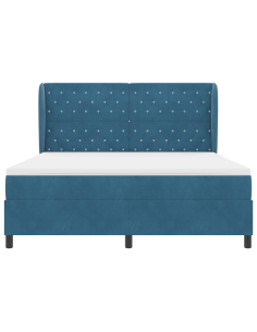 Letto a molle con materasso Blu Scuro 200 x 180 cm Poliestere 2