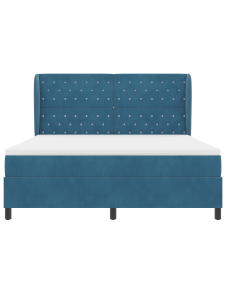letto con alzata e materasso  blu scuro 180x200 cm velluto