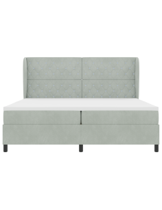 Letto a molle Grigio chiaro 200 x 200 cm Poliestere 2