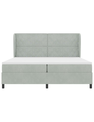 Letto a molle Grigio chiaro 200 x 200 cm Poliestere