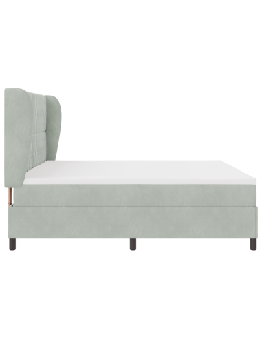 Letto a molle Grigio chiaro 200 x 200 cm Poliestere