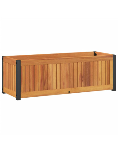 Fioriera da Giardino 80x30x27,5 cm in Legno Massello di Acacia