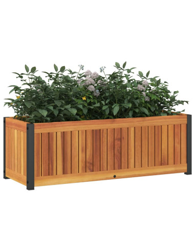 Fioriera da Giardino 80x30x27,5 cm in Legno Massello di Acacia