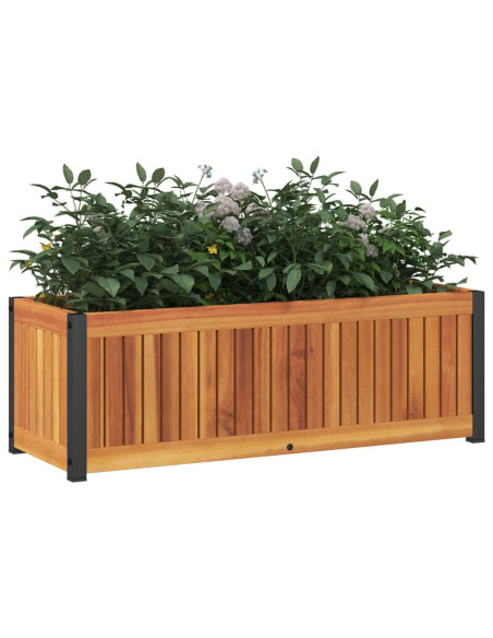 Fioriera da Giardino 80x30x27,5 cm in Legno Massello di Acacia