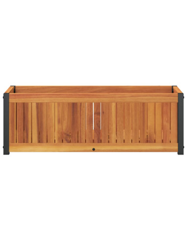 Fioriera da Giardino 80x30x27,5 cm in Legno Massello di Acacia