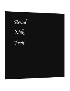 Lavagna Magnetica a Parete Nera 60x60 cm Vetro Temperato