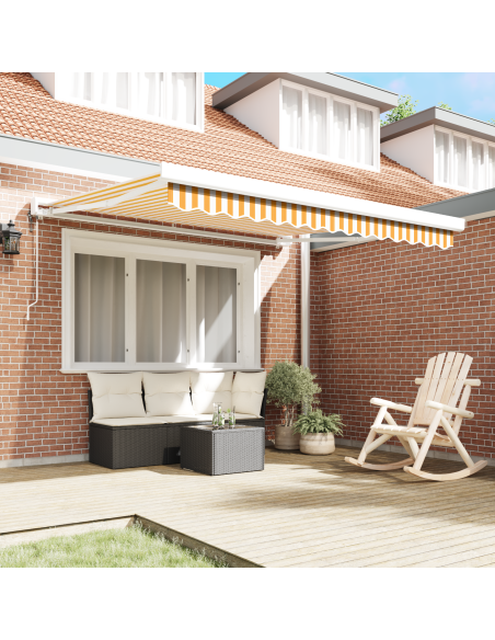 Tenda Retrattile Automatica Gialla e Bianca 300x250 cm