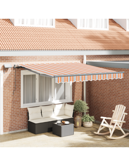 Tenda Retrattile Manuale con Striscia LED Multicolore 350x250 cm