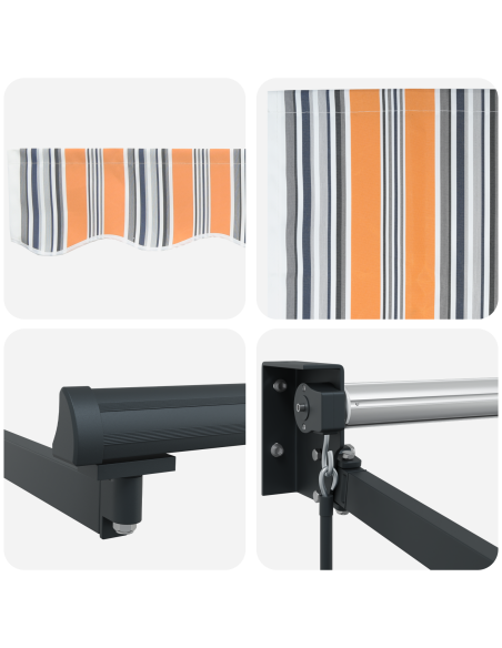 Tenda Retrattile Manuale a Righe Multicolore 350x250 cm