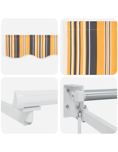 Tenda Retrattile Manuale a Righe Multicolore 350x250 cm