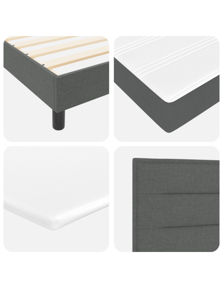 Letto a Box con Materasso, Grigio Scuro, 140x190 cm, Tessuto