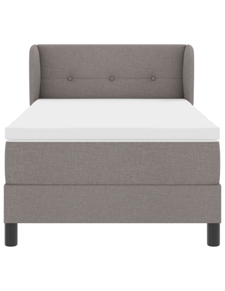 Letto Box Spring con Materasso Tortora 100x200 cm Tessuto