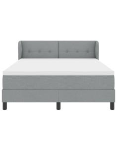 Letto a molle con materasso Grigio chiaro 140 x 190 cm Tessuto 2