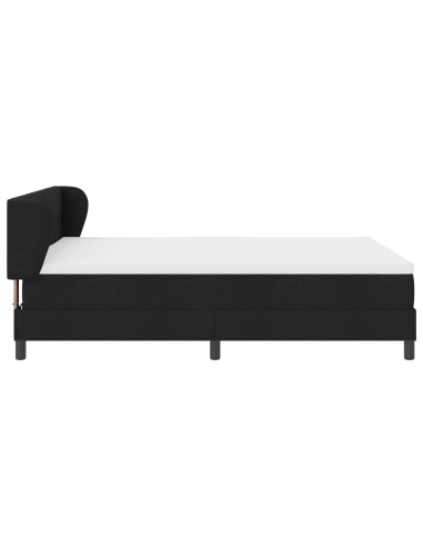 Letto a molle con materasso Nero 140 x 190 cm Tessuto