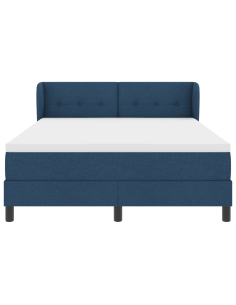 Letto a molle con materasso Blu 140 x 190 cm Tessuto 2
