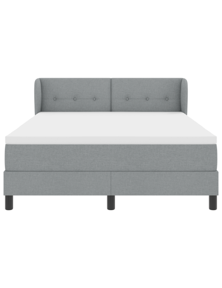 Letto Box Spring  con Materasso Grigio Chiaro 140x200 cm Tessuto