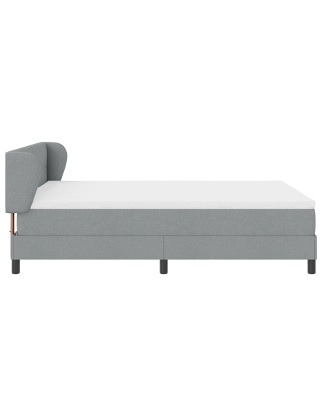 Letto Box Spring  con Materasso Grigio Chiaro 140x200 cm Tessuto