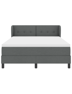 Letto a molle con materasso Grigio scuro 140 x 200 cm Tessuto 2