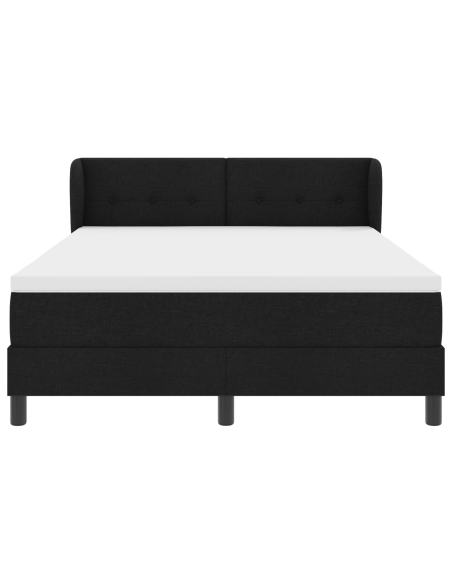 Letto a molle con materasso Nero 140 x 200 cm Tessuto