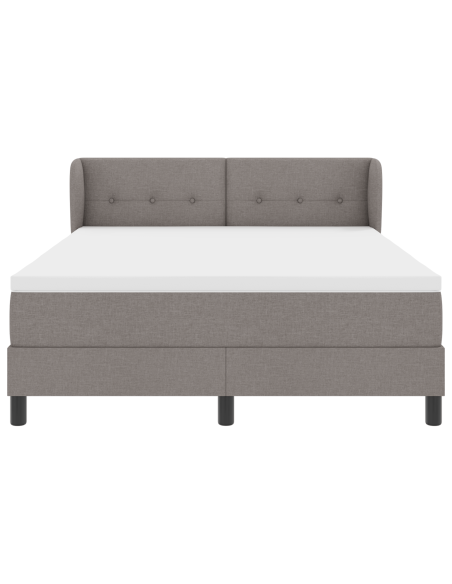 Letto Box Spring con Materasso Tortora 140x200 cm Tessuto