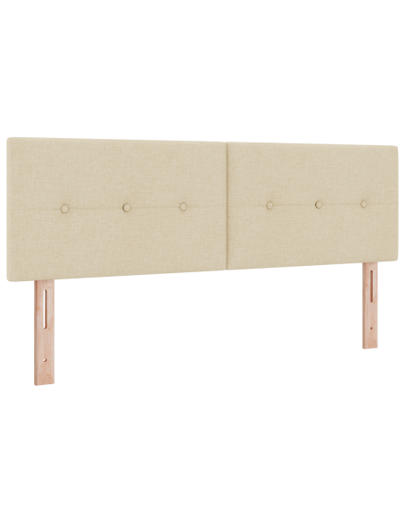 Letto con Box Spring e Materasso Panna 140x200 cm Tessuto