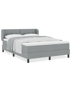 Letto a molle con materasso Grigio chiaro 160 x 200 cm Tessuto 2