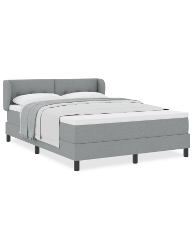 Letto a molle con materasso Grigio chiaro 160 x 200 cm Tessuto