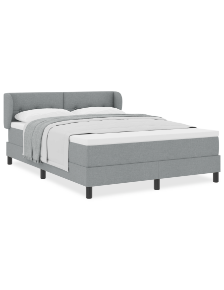 Letto a Box con Materasso Grigio Chiaro 160x200 cm Tessuto