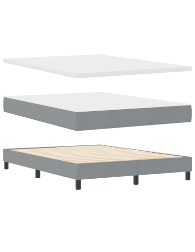 Letto a molle con materasso Grigio chiaro 160 x 200 cm Tessuto