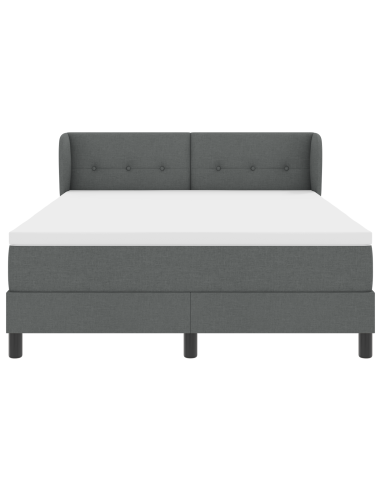 Letto a molle con materasso Grigio scuro 160 x 200 cm Tessuto