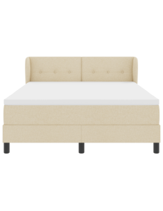 Letto a molle con materasso Crema 160 x 200 cm Tessuto 2