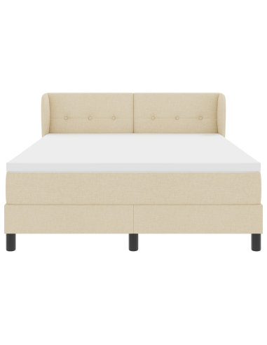 Letto a molle con materasso Crema 160 x 200 cm Tessuto