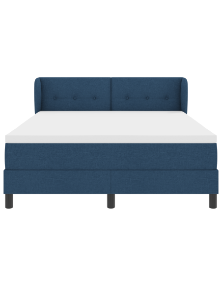 Letto a Box Spring con Materasso Blu 160x200 cm Tessuto