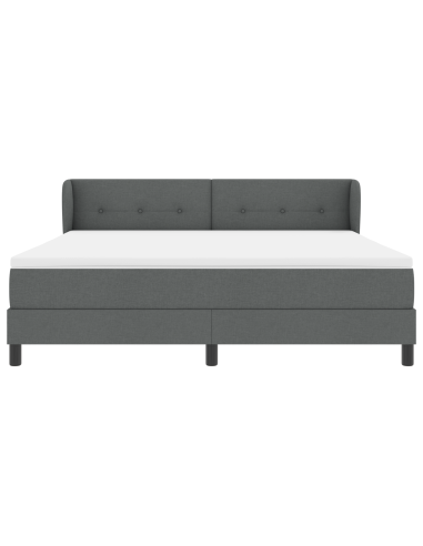 Letto a molle con materasso Grigio scuro 180 x 200 cm Tessuto