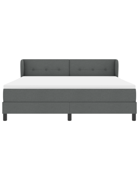 Letto a Rete con Materasso Grigio Scuro 180x200 cm in Tessuto