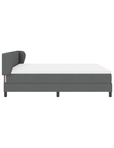 Letto a molle con materasso Grigio scuro 180 x 200 cm Tessuto